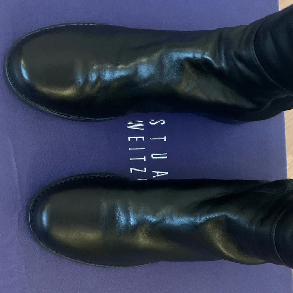 Stuart weitzman Women’s Black leather Tall 5050 Riding Boots 8 worn once - Picture 3 of 13